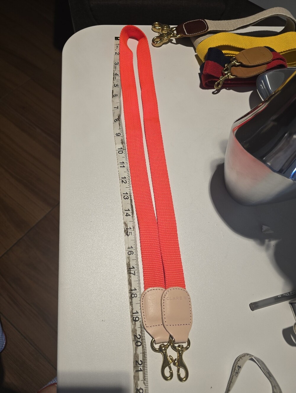 Clare V. Bag Strap In Neon Orange